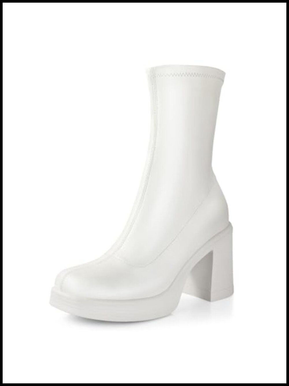 Chunky High Heel Platform Ankle Booties with Side Zipper Gogo Boots